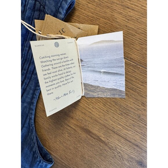 Faherty Isha Sleeveless Organic Cotton Dress Navy Size Ex Small Sleeveless NWT - Picture 16 of 16